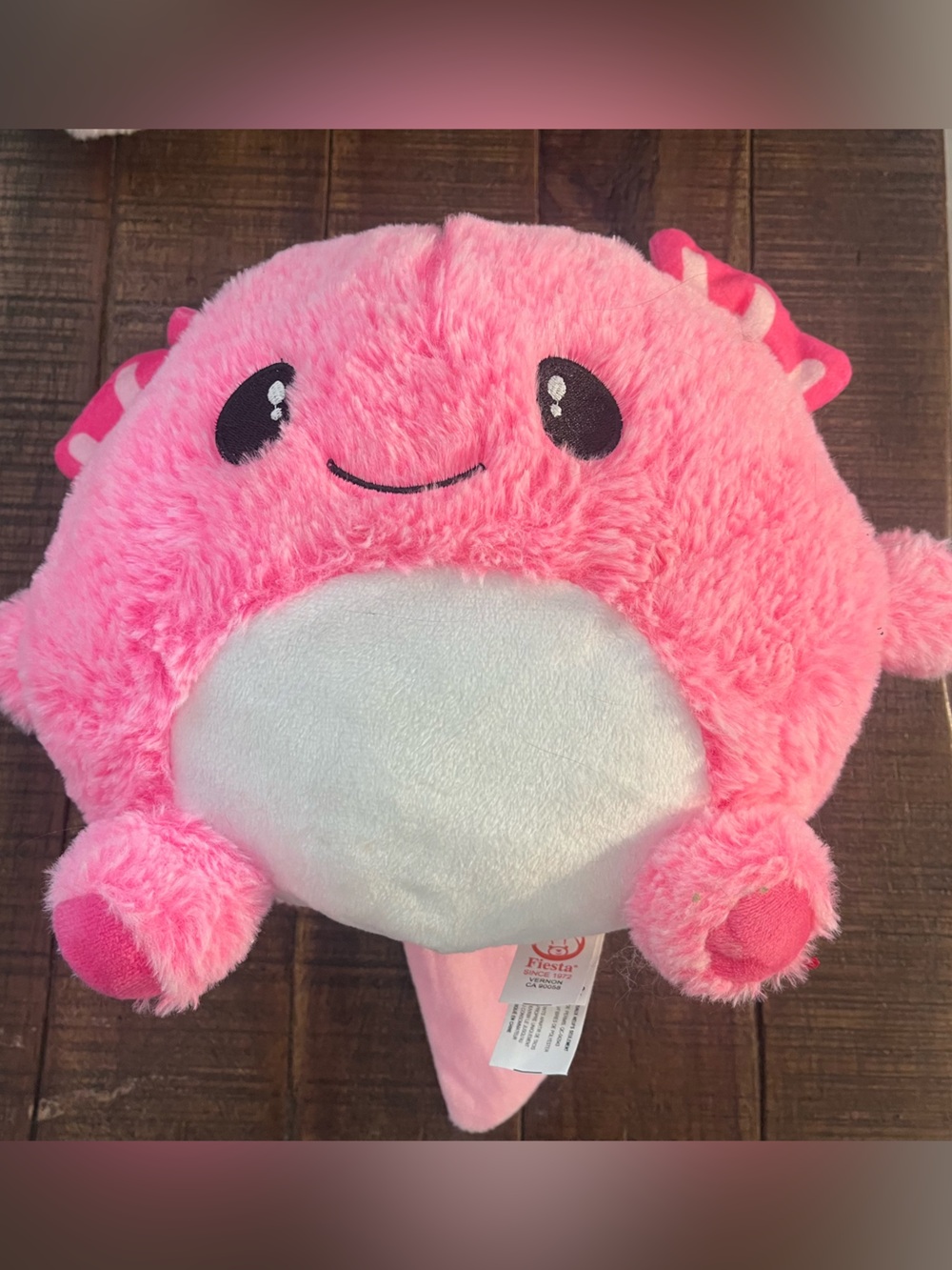 Fiesta Pink Axolotl Plush - Soft Pink & White Stuffed Animal